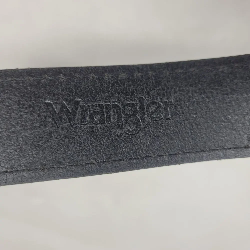 Wrangler Belt Mens 50 Black Leather Work Casual Rugged Utility Basic‎ Everyday